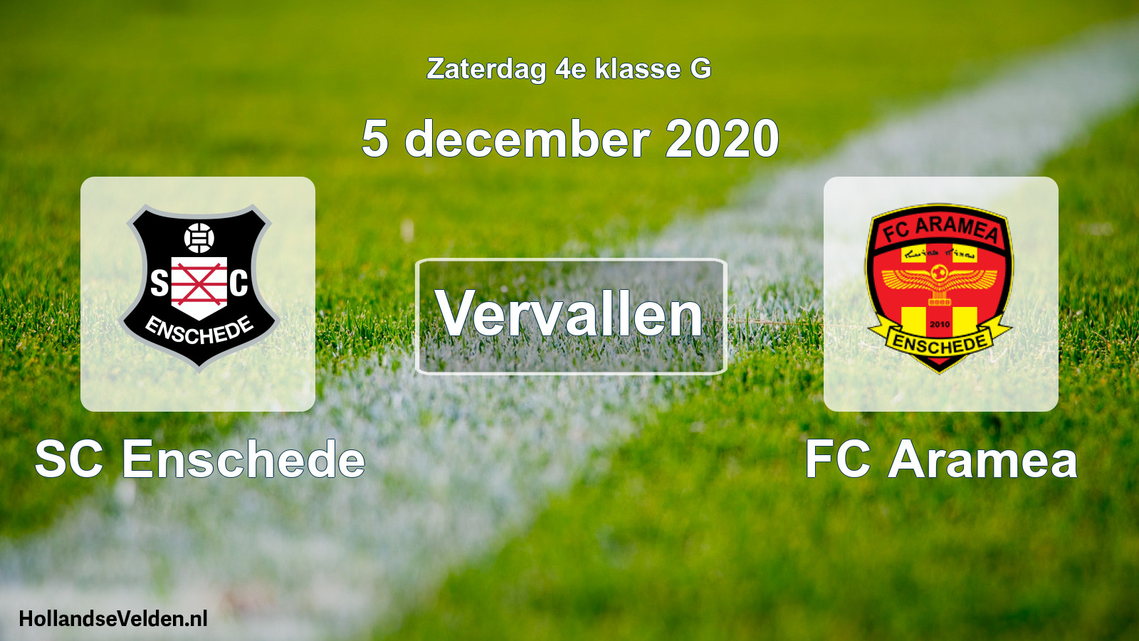Scheduled Match: SC Enschede - FC Aramea (5 December 2020)