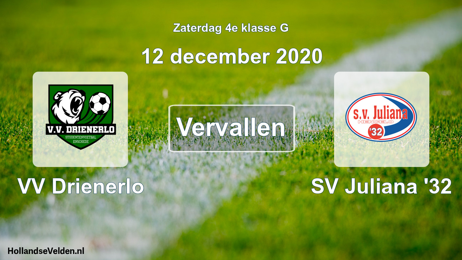 Scheduled Match: VV Drienerlo - SV Juliana '32 (12 December 2020)