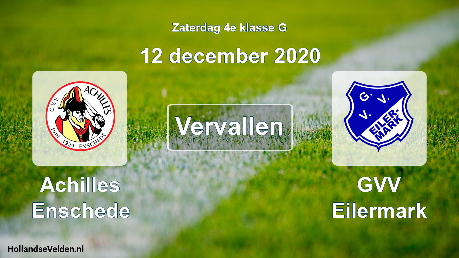 Scheduled Match: Achilles Enschede - GVV Eilermark (12 December 2020)