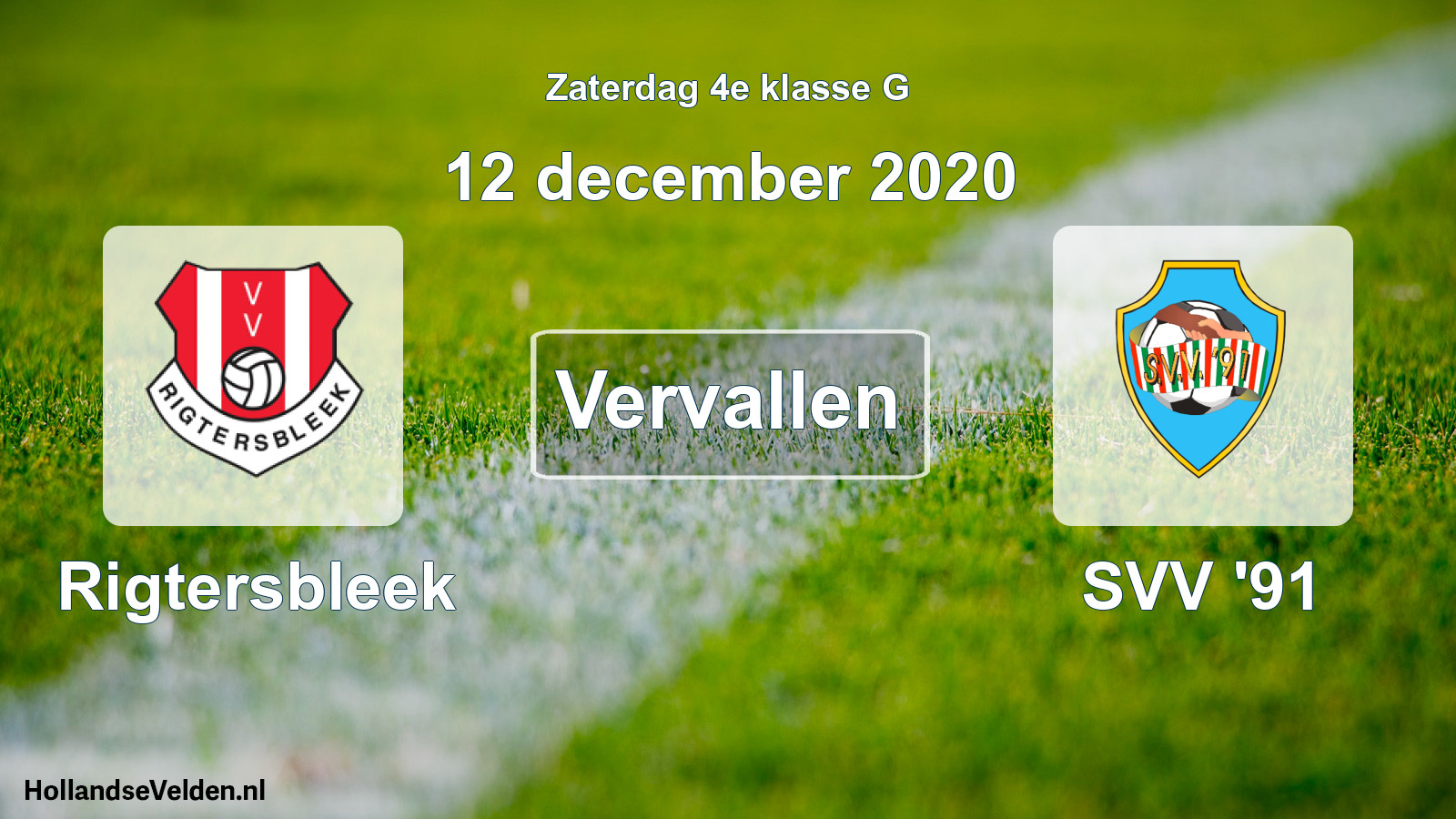 Scheduled Match: Rigtersbleek - SVV '91 (12 December 2020)