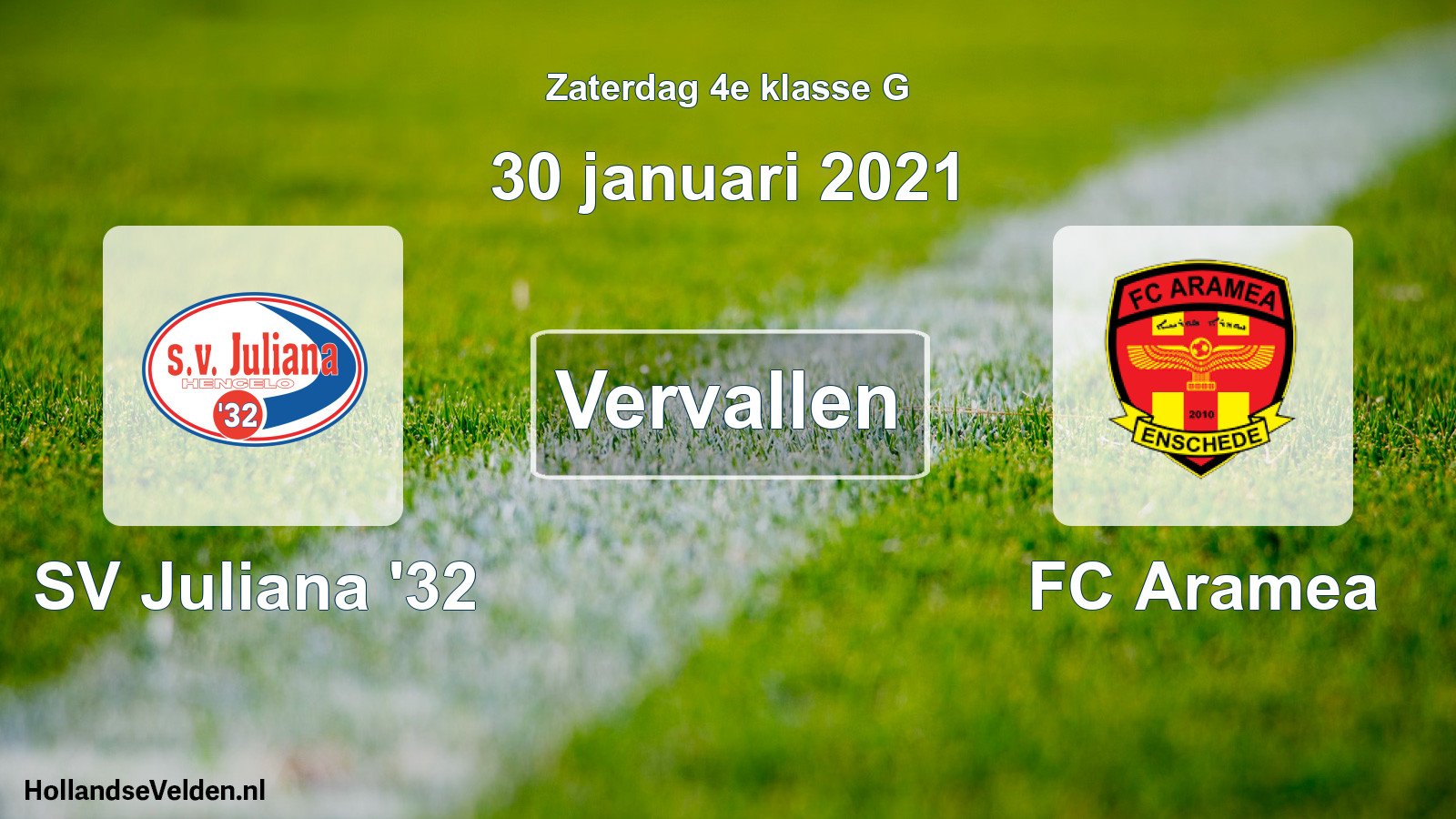 Scheduled Match: SV Juliana '32 - FC Aramea (30 January 2021)
