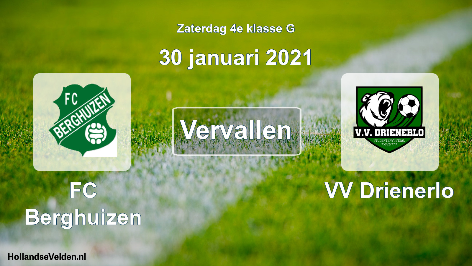 Scheduled Match: FC Berghuizen - VV Drienerlo (30 January 2021)