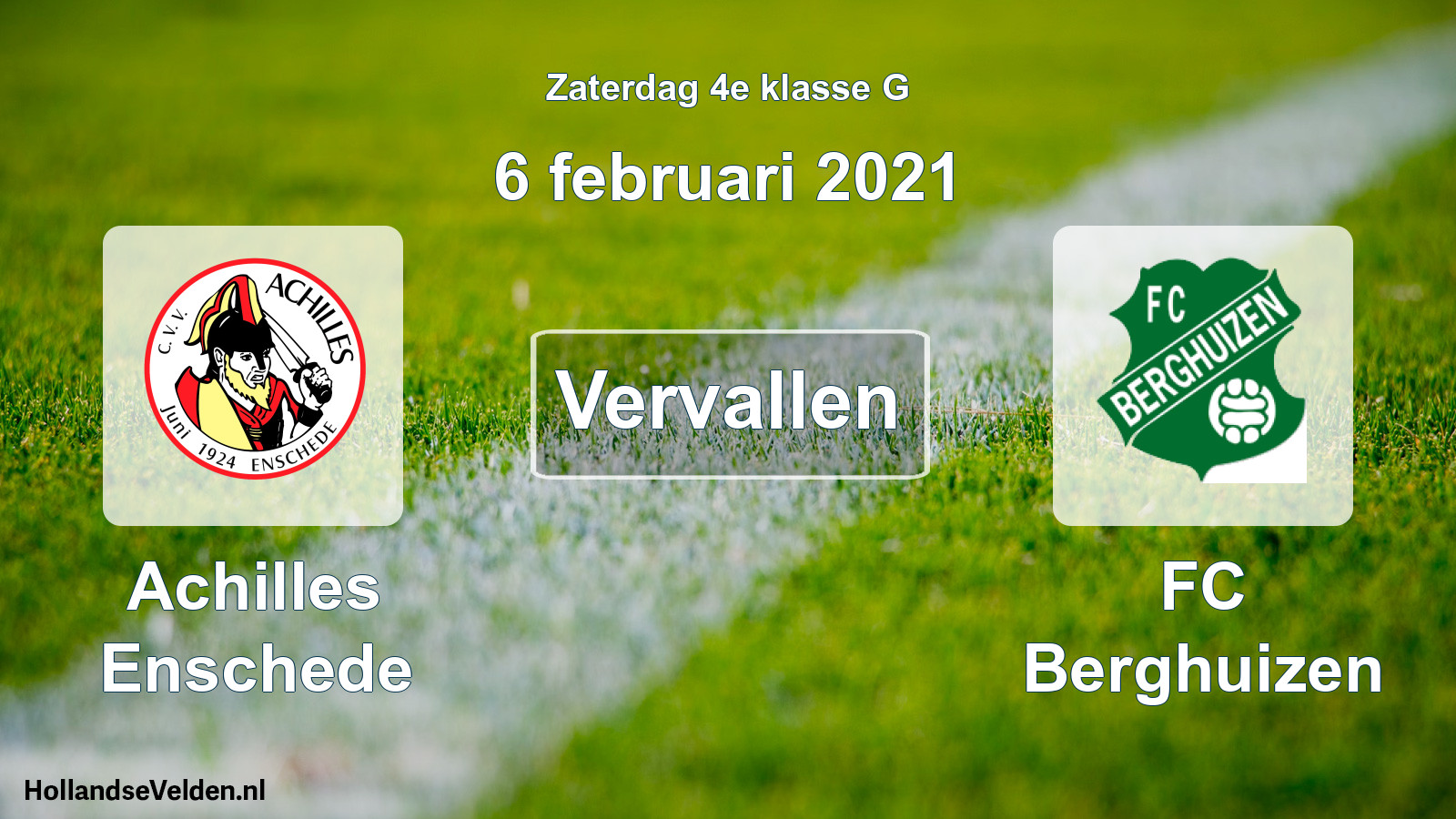 Scheduled Match: Achilles Enschede - FC Berghuizen (6 February 2021)