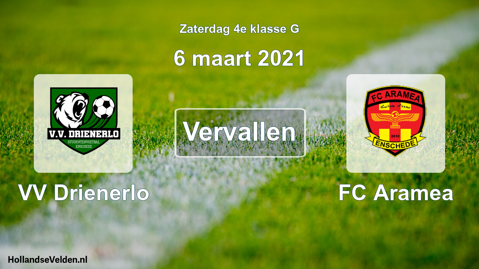 Scheduled Match: VV Drienerlo - FC Aramea (6 March 2021)