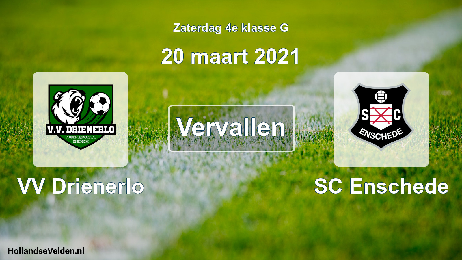 Scheduled Match: VV Drienerlo - SC Enschede (20 March 2021)