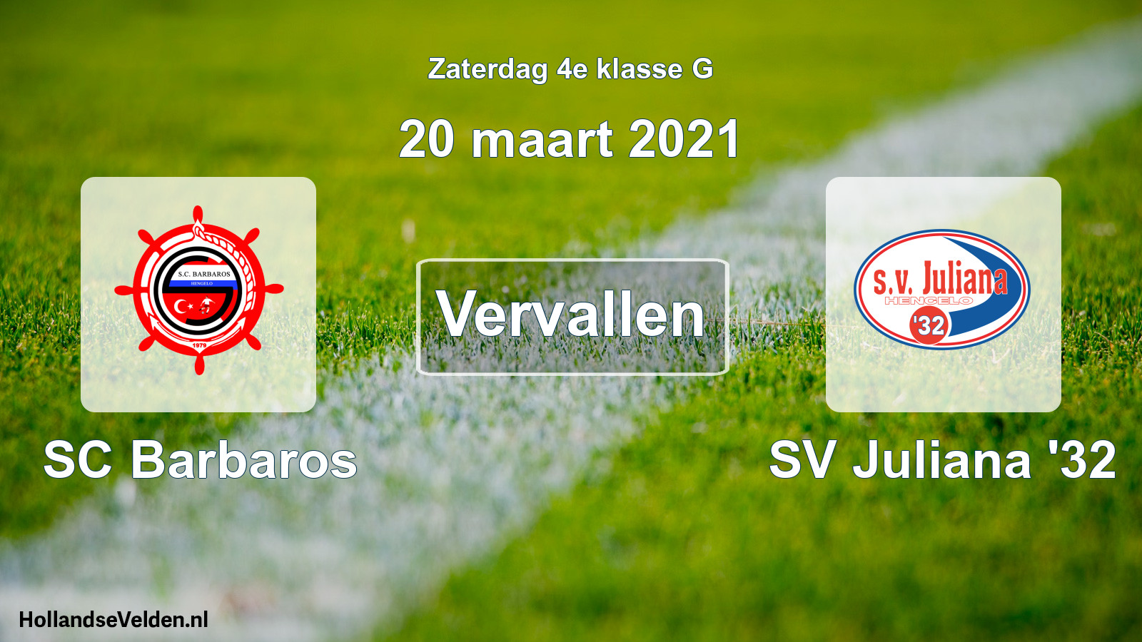 Scheduled Match: SC Barbaros - SV Juliana '32 (20 March 2021)