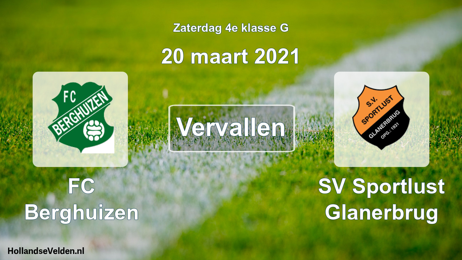 Scheduled Match: FC Berghuizen - SV Sportlust Glanerbrug (20 March 2021)
