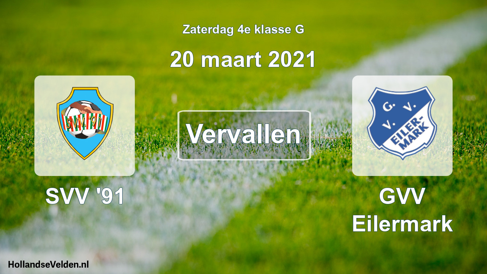 Scheduled Match: SVV '91 - GVV Eilermark (20 March 2021)