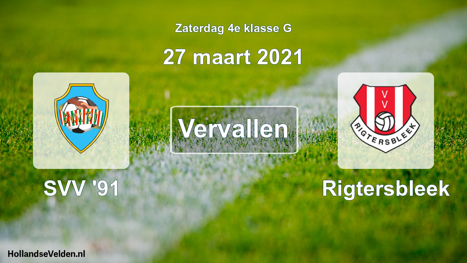 Scheduled Match: SVV '91 - Rigtersbleek (27 March 2021)
