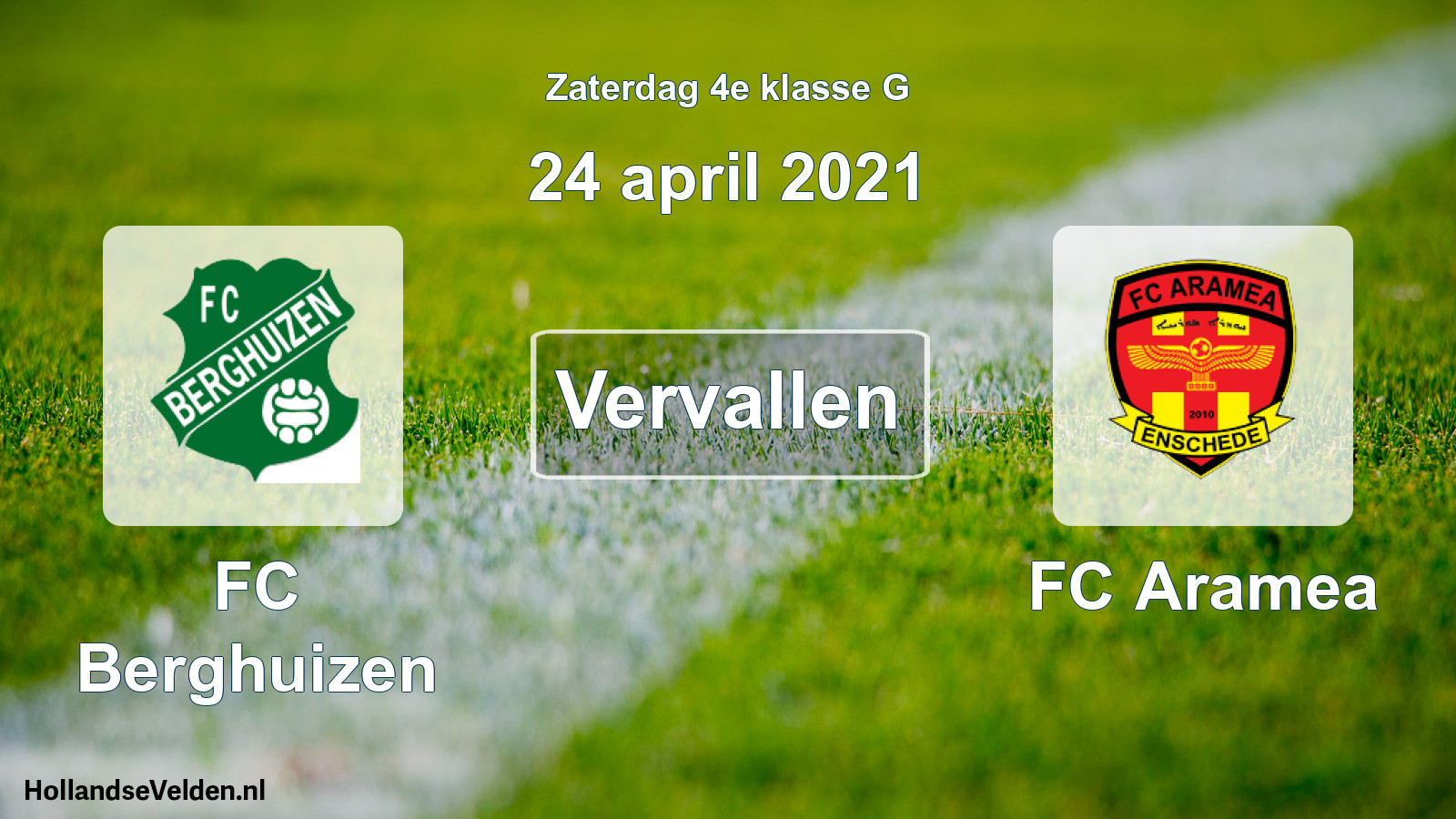 Scheduled Match: FC Berghuizen - FC Aramea (24 April 2021)