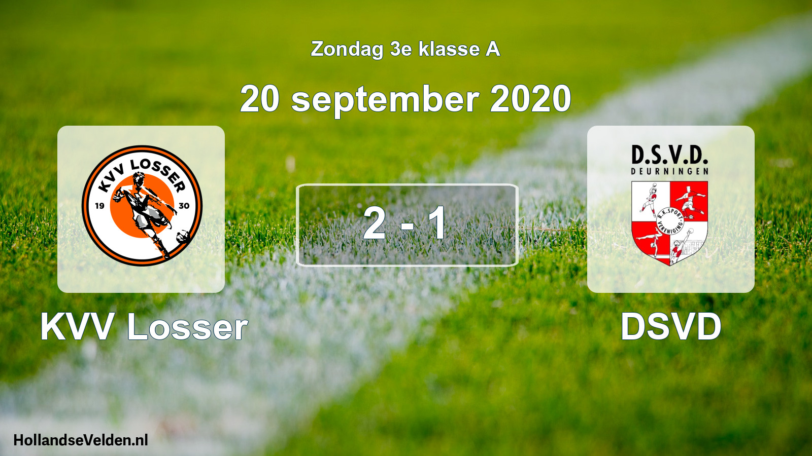 Total number of matches played: KVV Losser - DSVD 2 - 1 (20 September 2020)