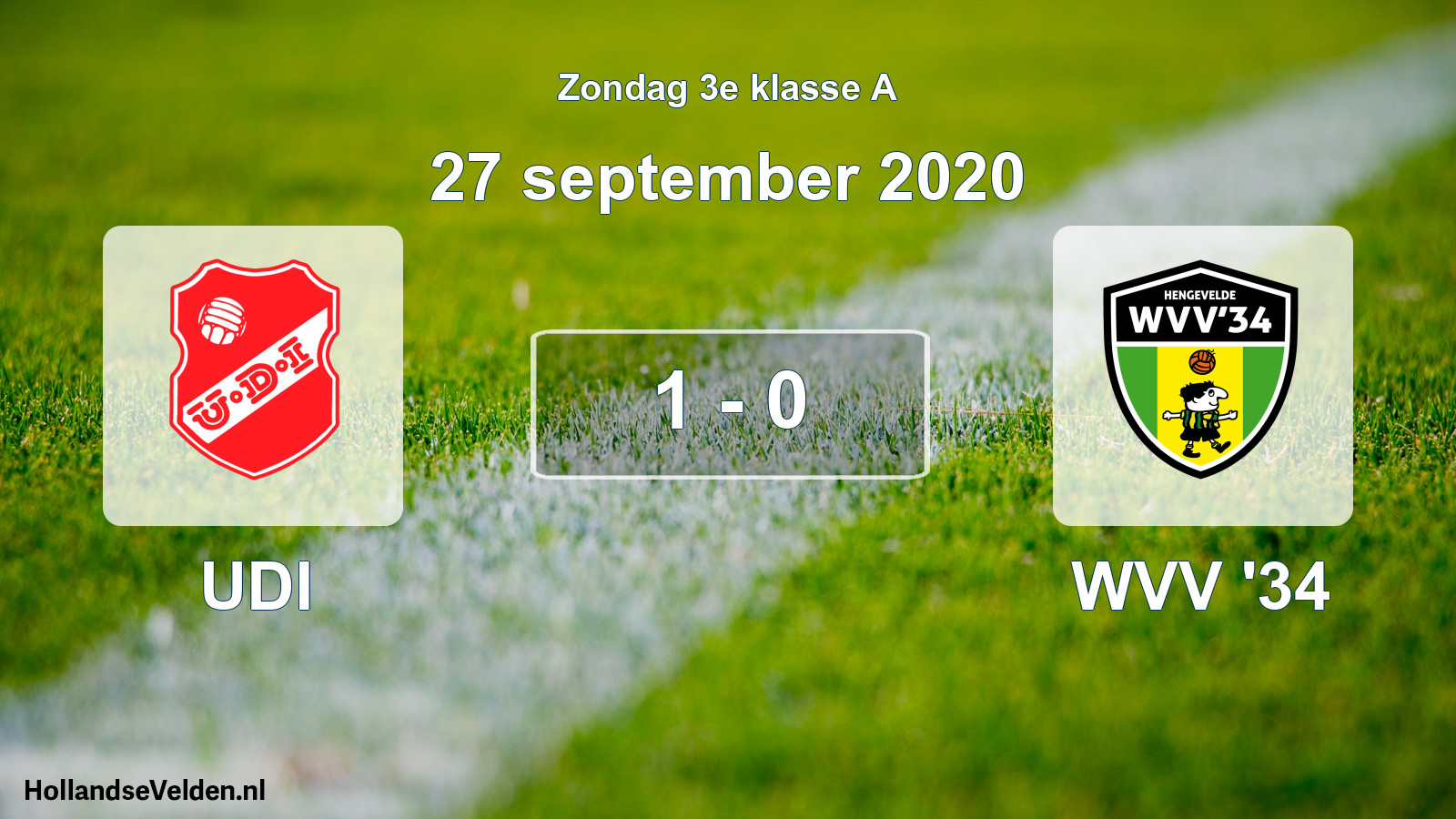 Total number of matches played: UDI - WVV '34 1 - 0 (27 September 2020)