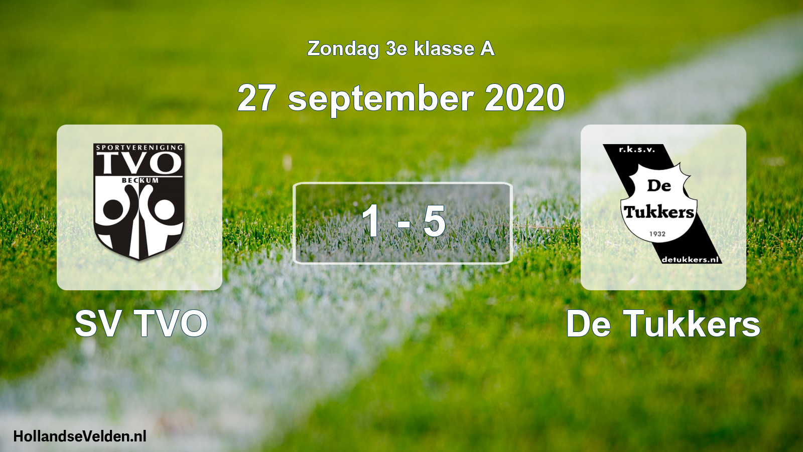 Total number of matches played: SV TVO - De Tukkers 1 - 5 (27 September 2020)