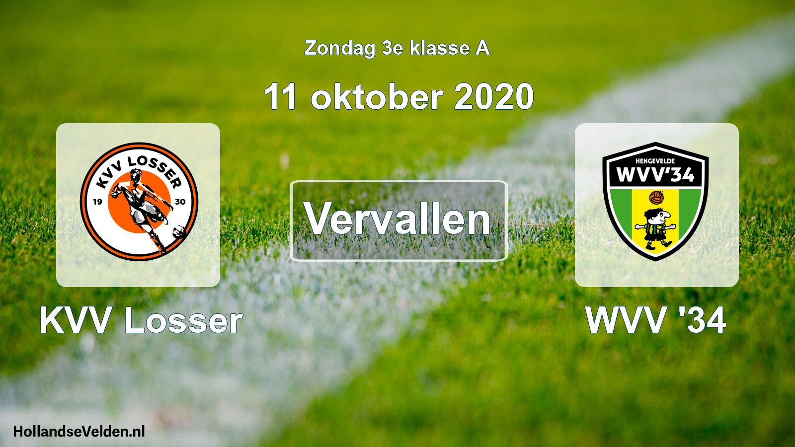 Scheduled Match: KVV Losser - WVV '34 (11 October 2020)