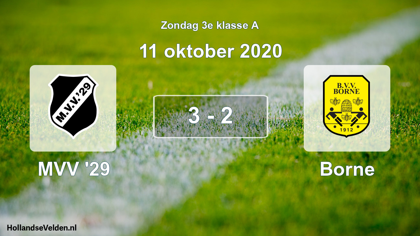 Total number of matches played: MVV '29 - Borne 3 - 2 (11 October 2020)