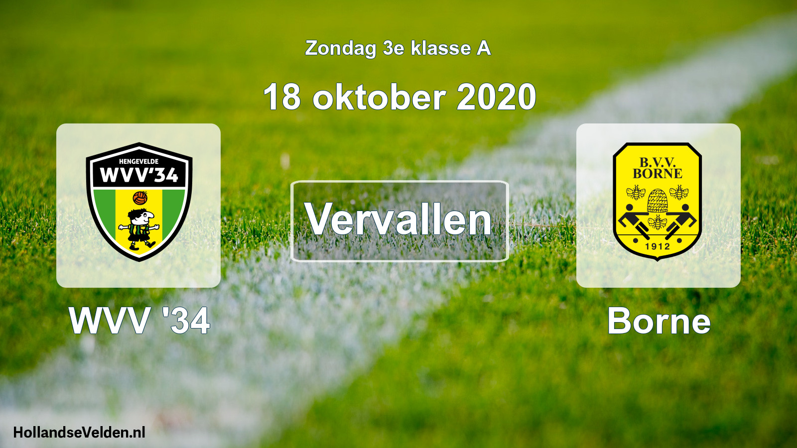 Scheduled Match: WVV '34 - Borne (18 October 2020)