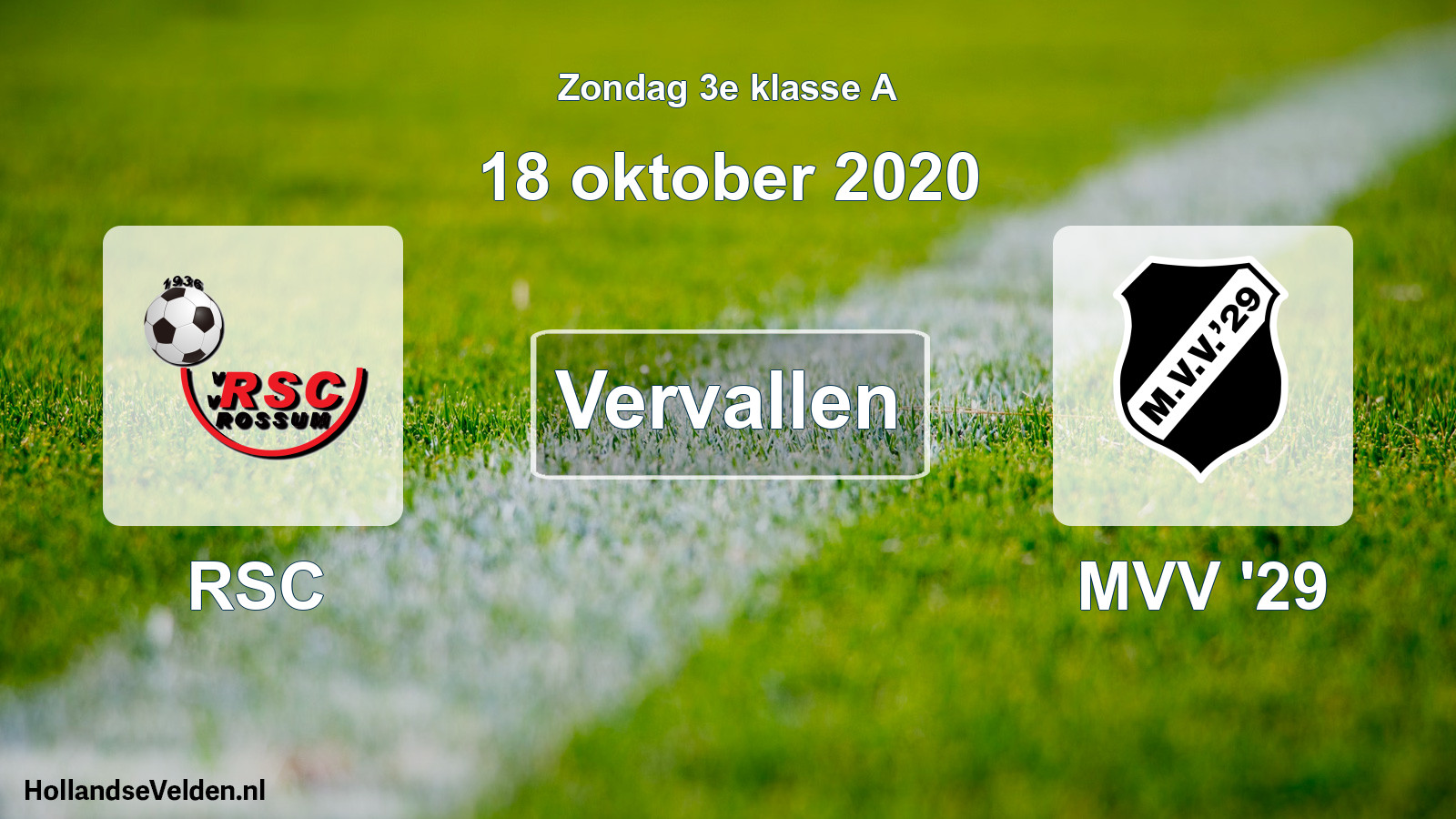 Scheduled Match: RSC - MVV '29 (18 October 2020)