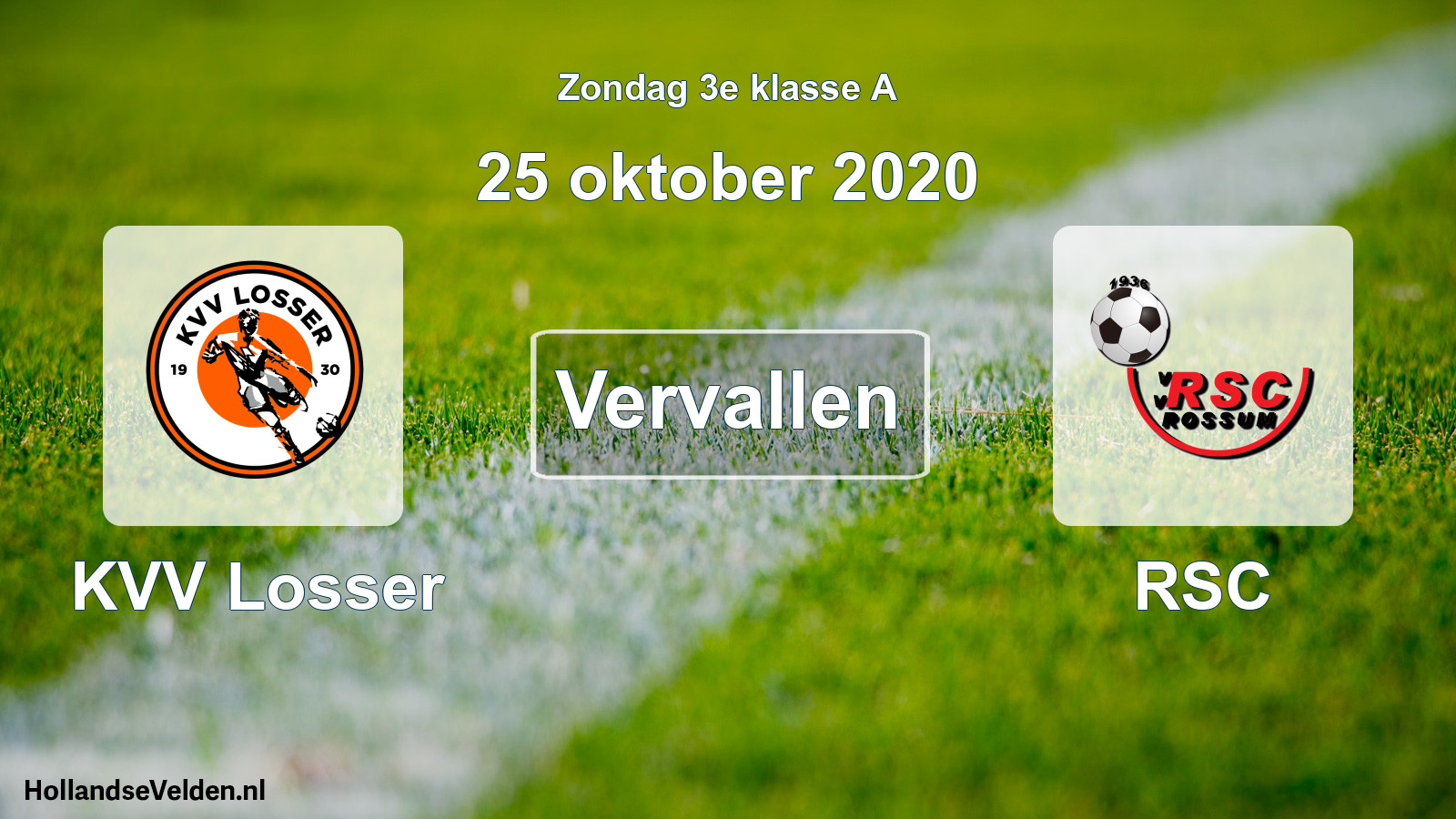 Scheduled Match: KVV Losser - RSC (25 October 2020)