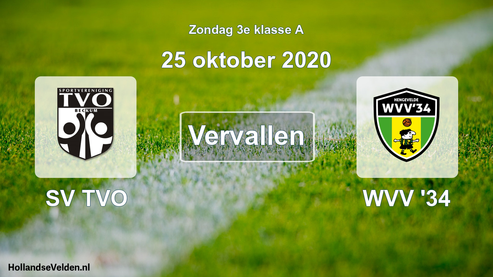 Scheduled Match: SV TVO - WVV '34 (25 October 2020)