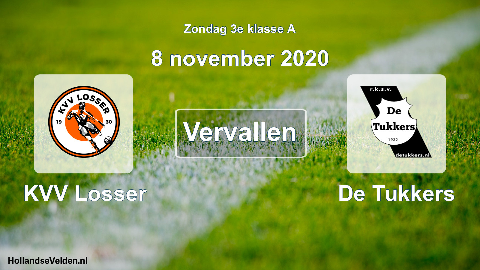 Scheduled Match: KVV Losser - De Tukkers (8 November 2020)