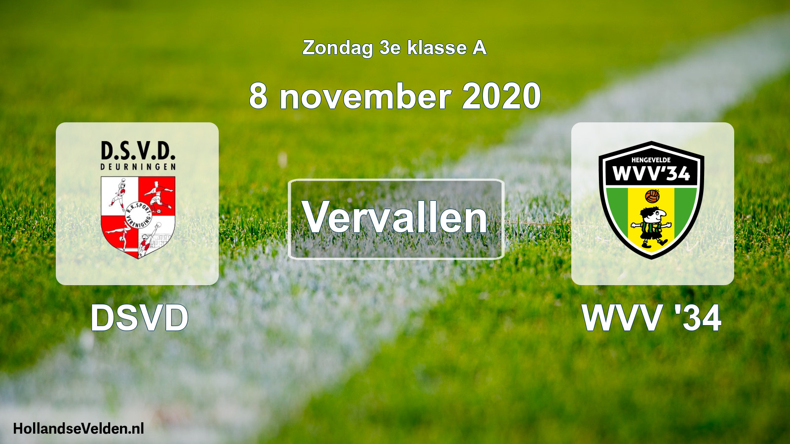 Scheduled Match: DSVD - WVV '34 (8 November 2020)