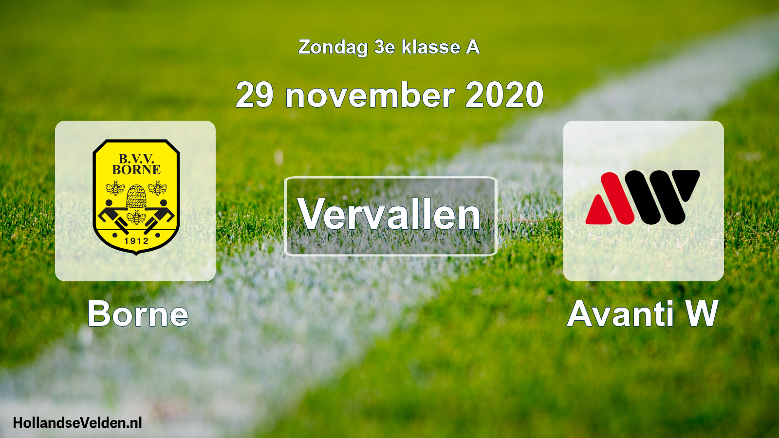 Scheduled Match: Borne - Avanti W (29 November 2020)