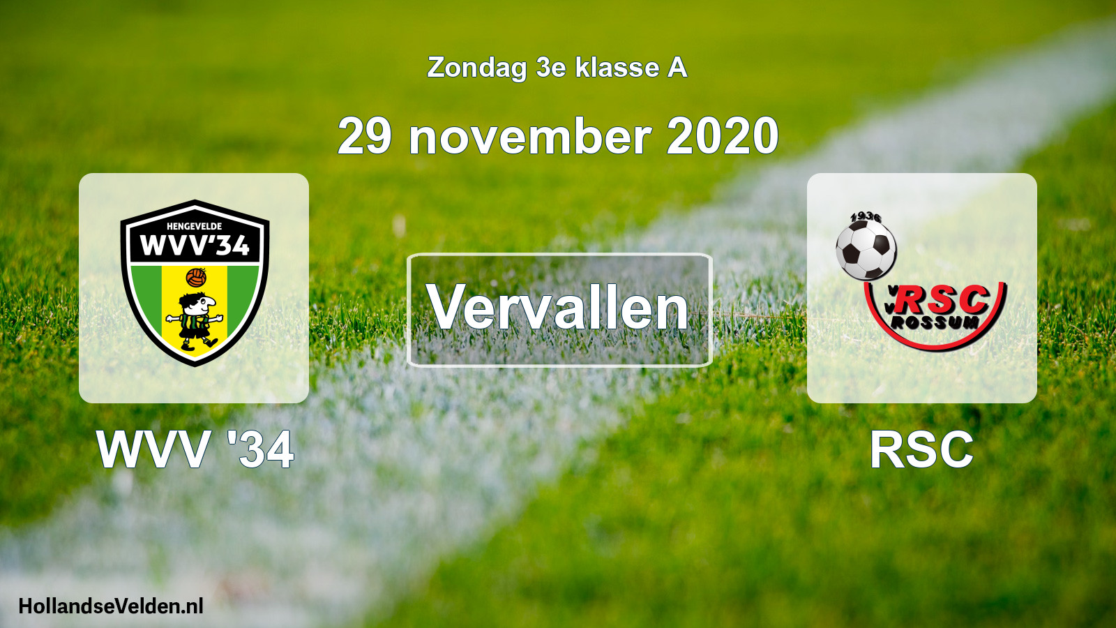 Scheduled Match: WVV '34 - RSC (29 November 2020)