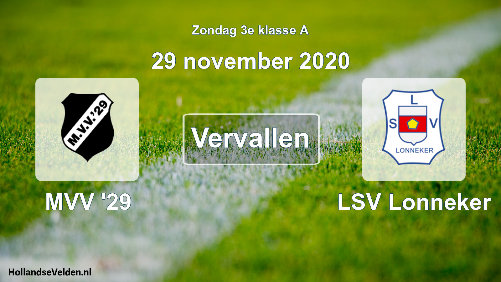 Scheduled Match: MVV '29 - LSV Lonneker (29 November 2020)
