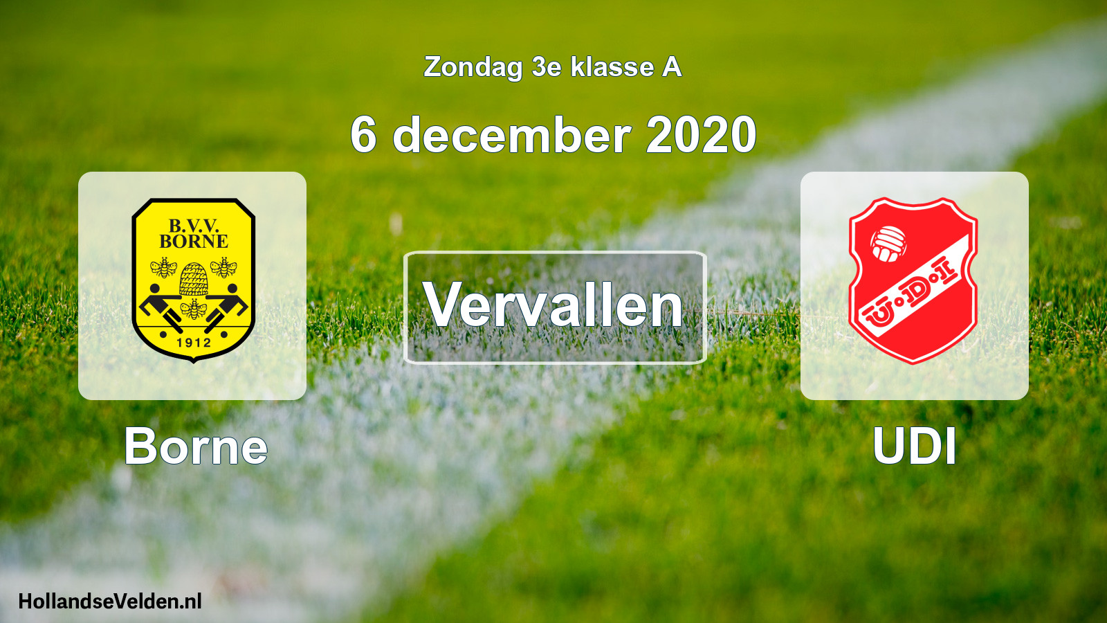 Scheduled Match: Borne - UDI (6 December 2020)