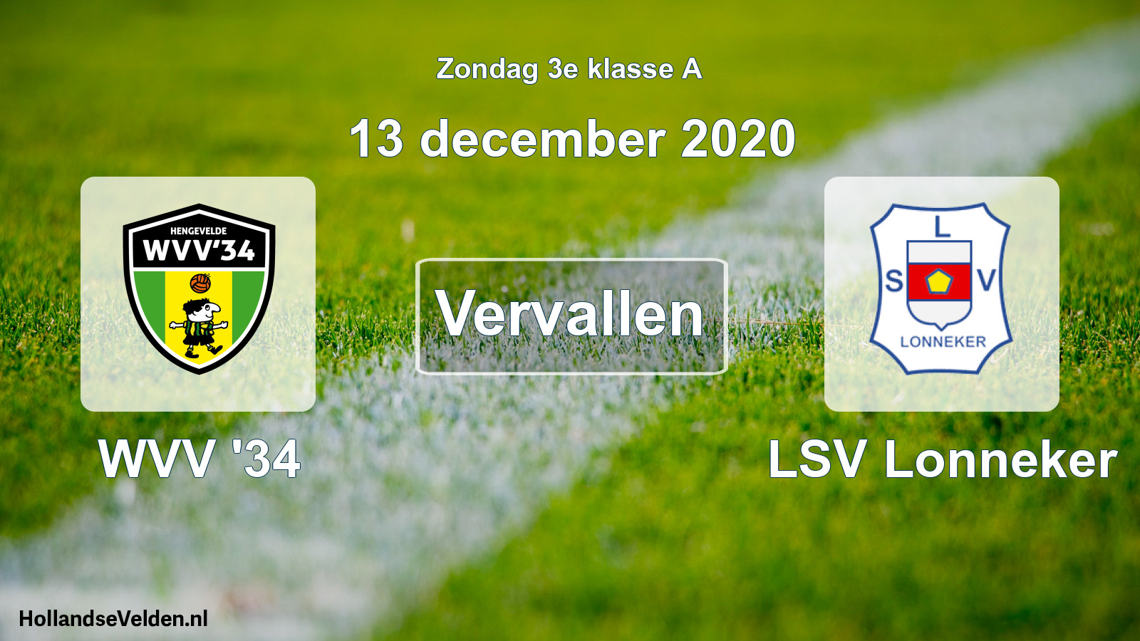 Scheduled Match: WVV '34 - LSV Lonneker (13 December 2020)