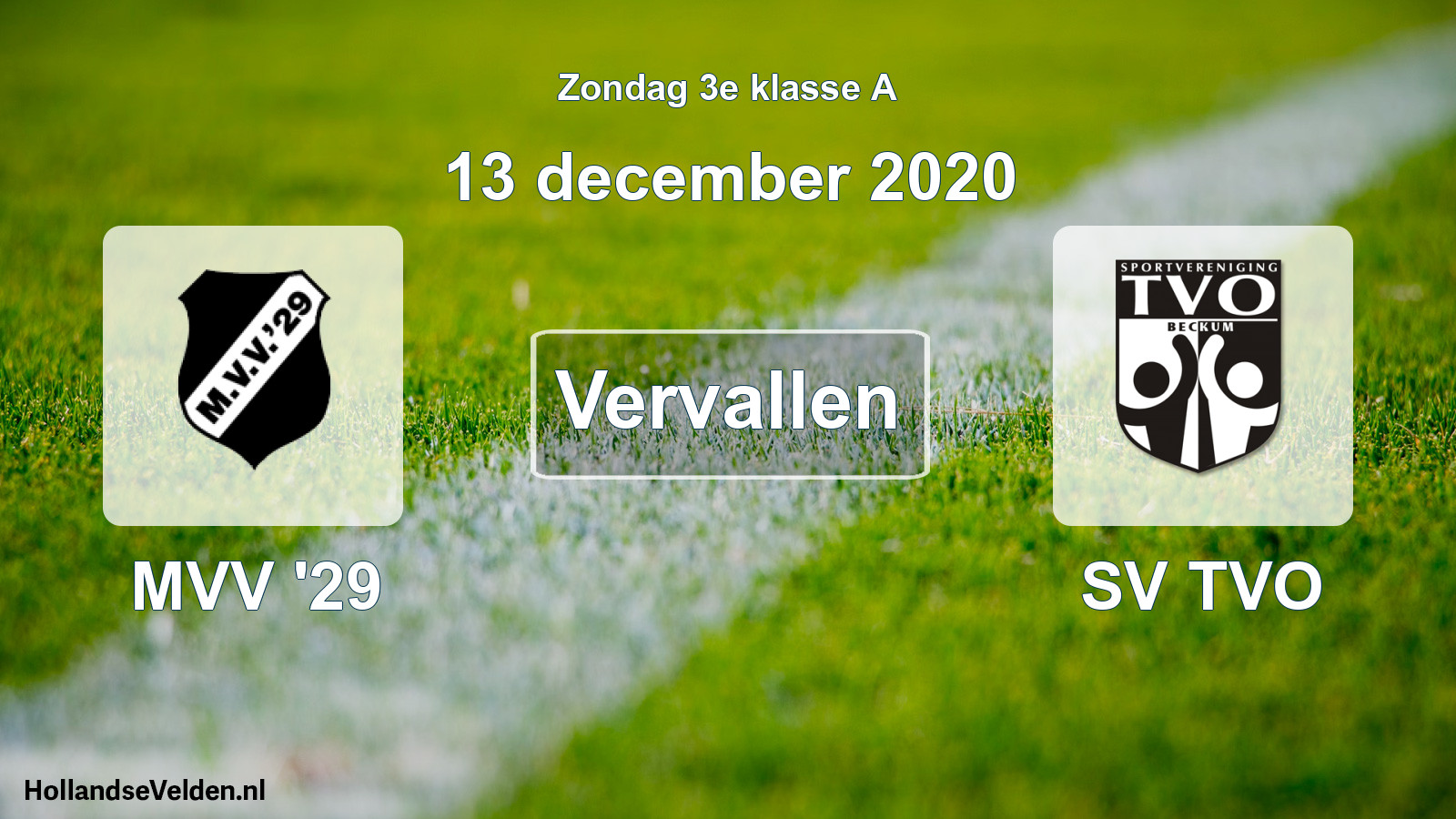Scheduled Match: MVV '29 - SV TVO (13 December 2020)