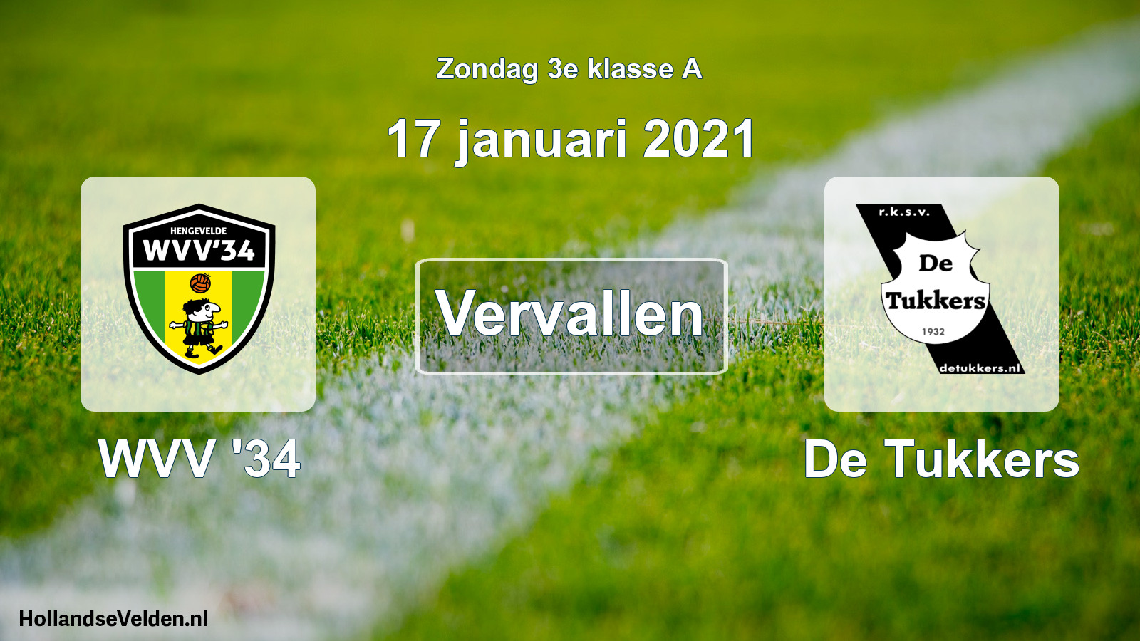 Scheduled Match: WVV '34 - De Tukkers (17 January 2021)