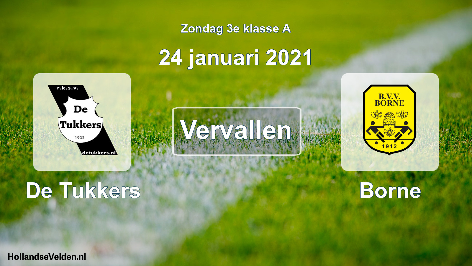 Scheduled Match: De Tukkers - Borne (24 January 2021)