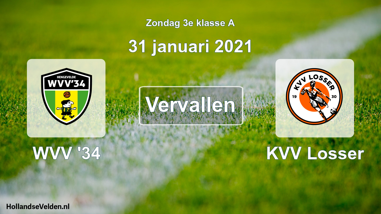 Scheduled Match: WVV '34 - KVV Losser (31 January 2021)