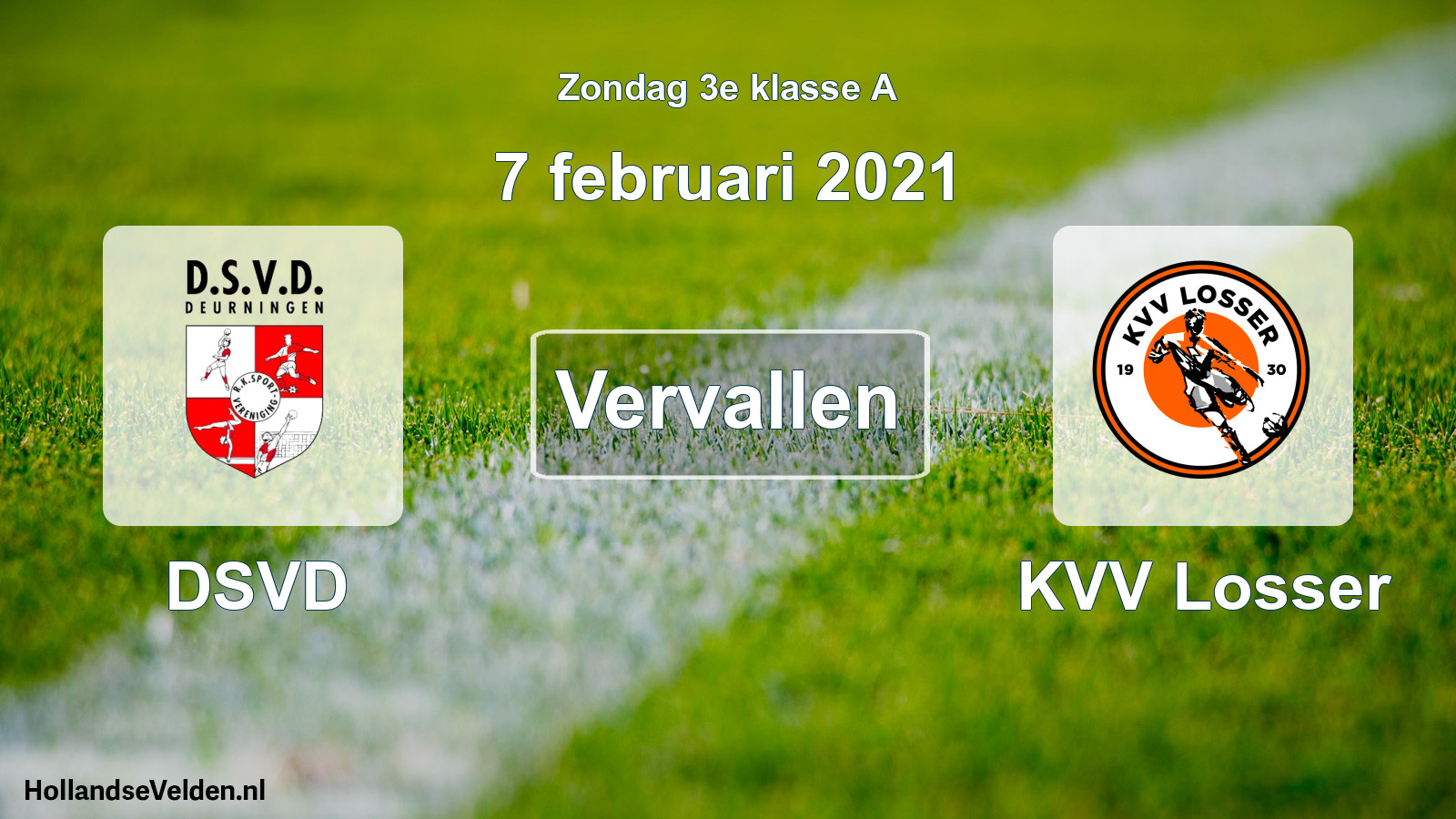 Scheduled Match: DSVD - KVV Losser (7 February 2021)