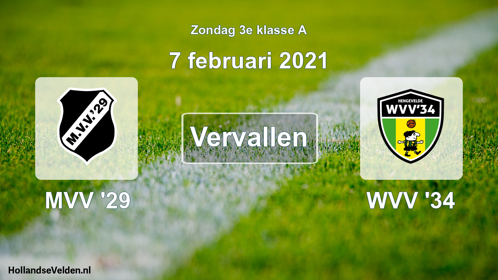Scheduled Match: MVV '29 - WVV '34 (7 February 2021)