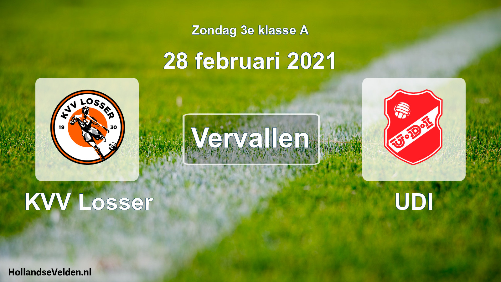 Scheduled Match: KVV Losser - UDI (28 February 2021)