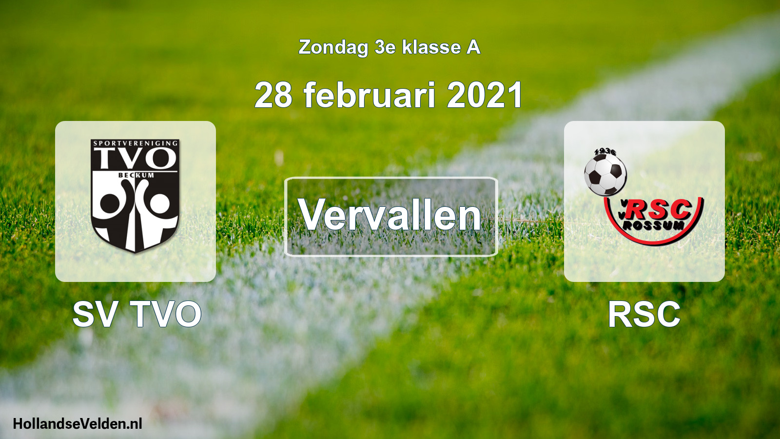 Scheduled Match: SV TVO - RSC (28 February 2021)