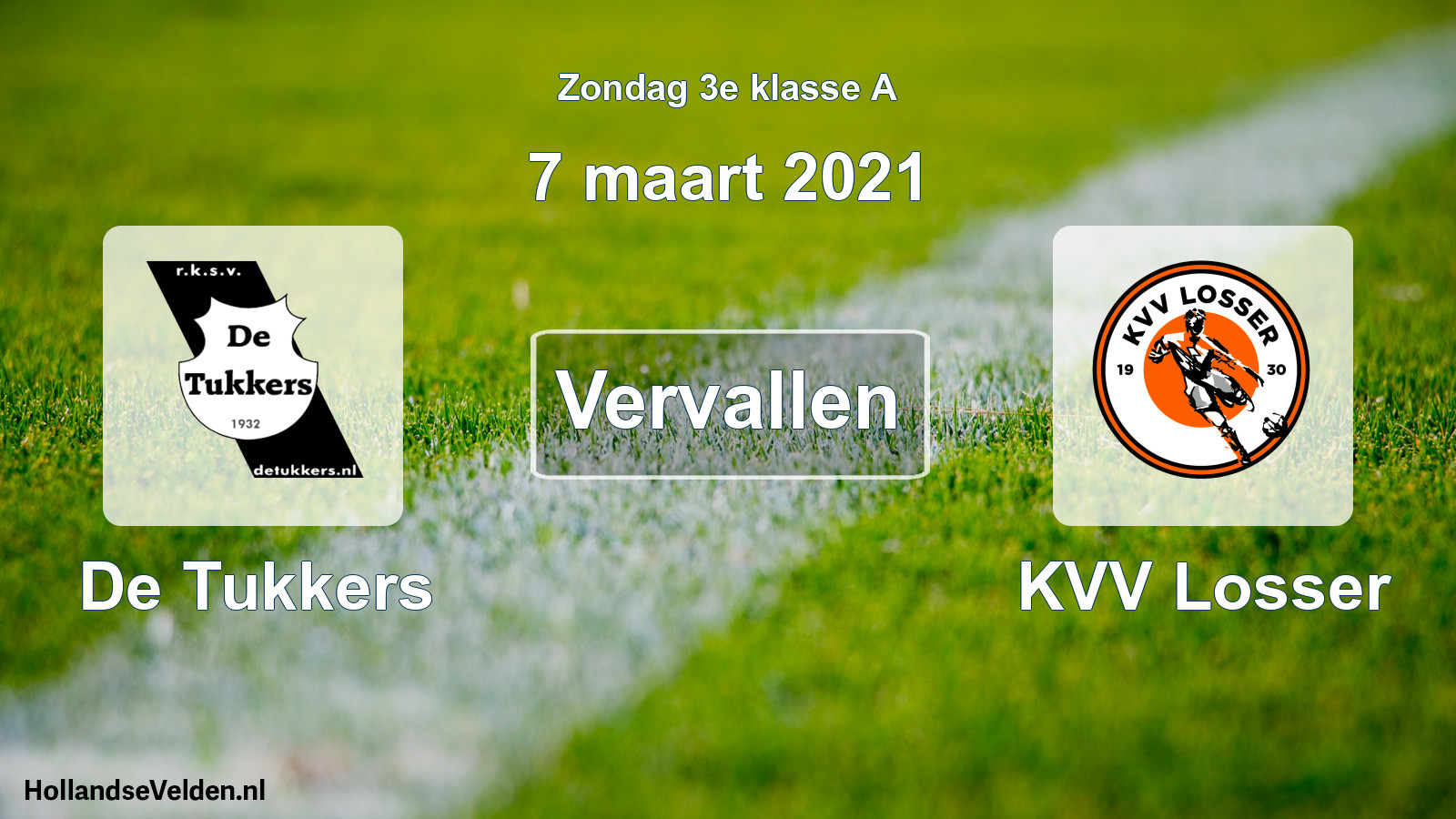 Scheduled Match: De Tukkers - KVV Losser (7 March 2021)