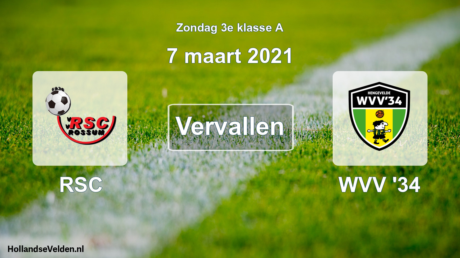Scheduled Match: RSC - WVV '34 (7 March 2021)
