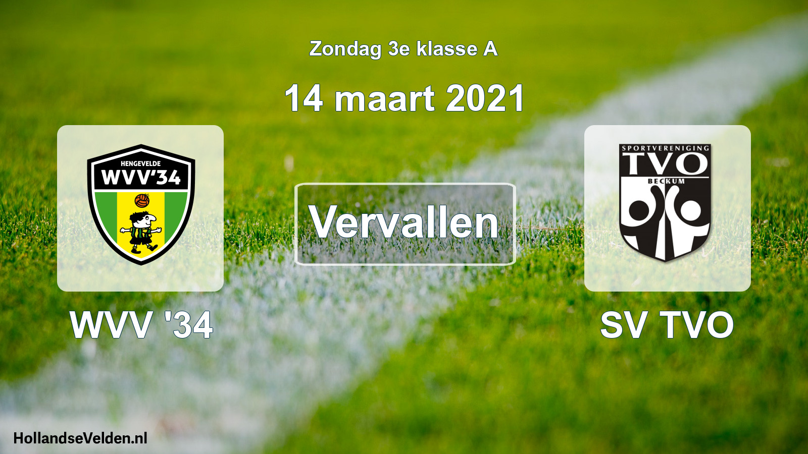 Scheduled Match: WVV '34 - SV TVO (14 March 2021)