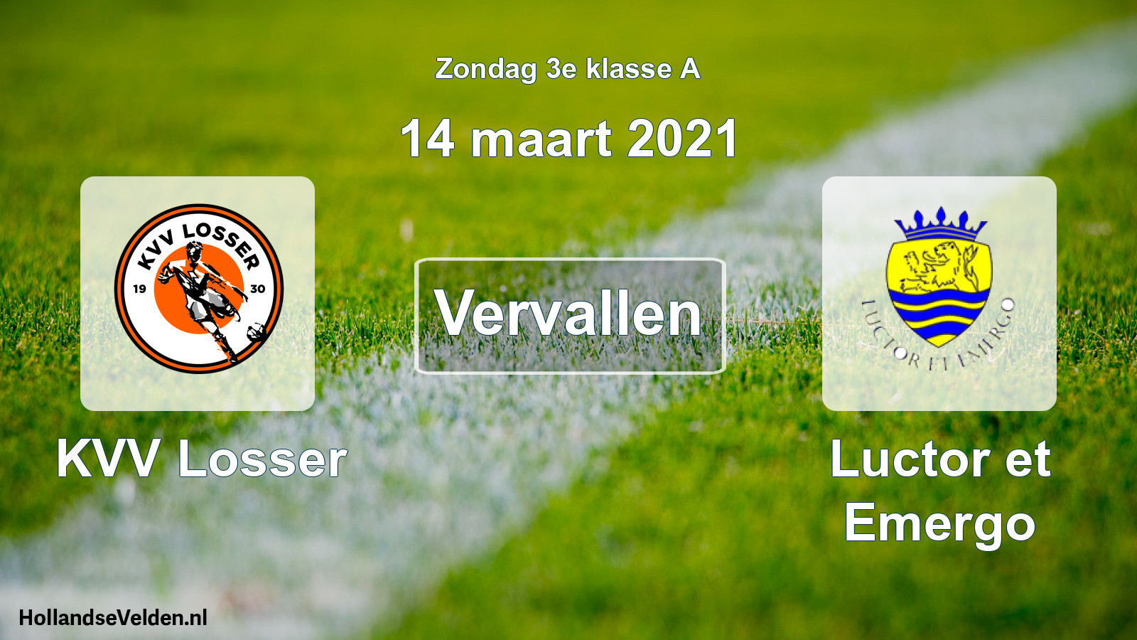 Scheduled Match: KVV Losser - Luctor et Emergo (14 March 2021)