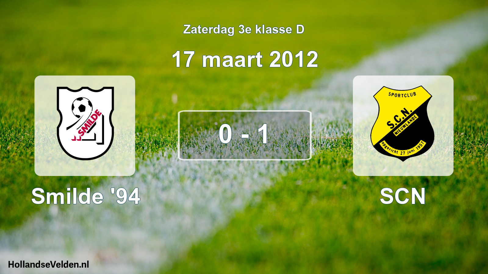 Total number of matches played: Smilde '94 - SCN 0 - 1 (17 March 2012)