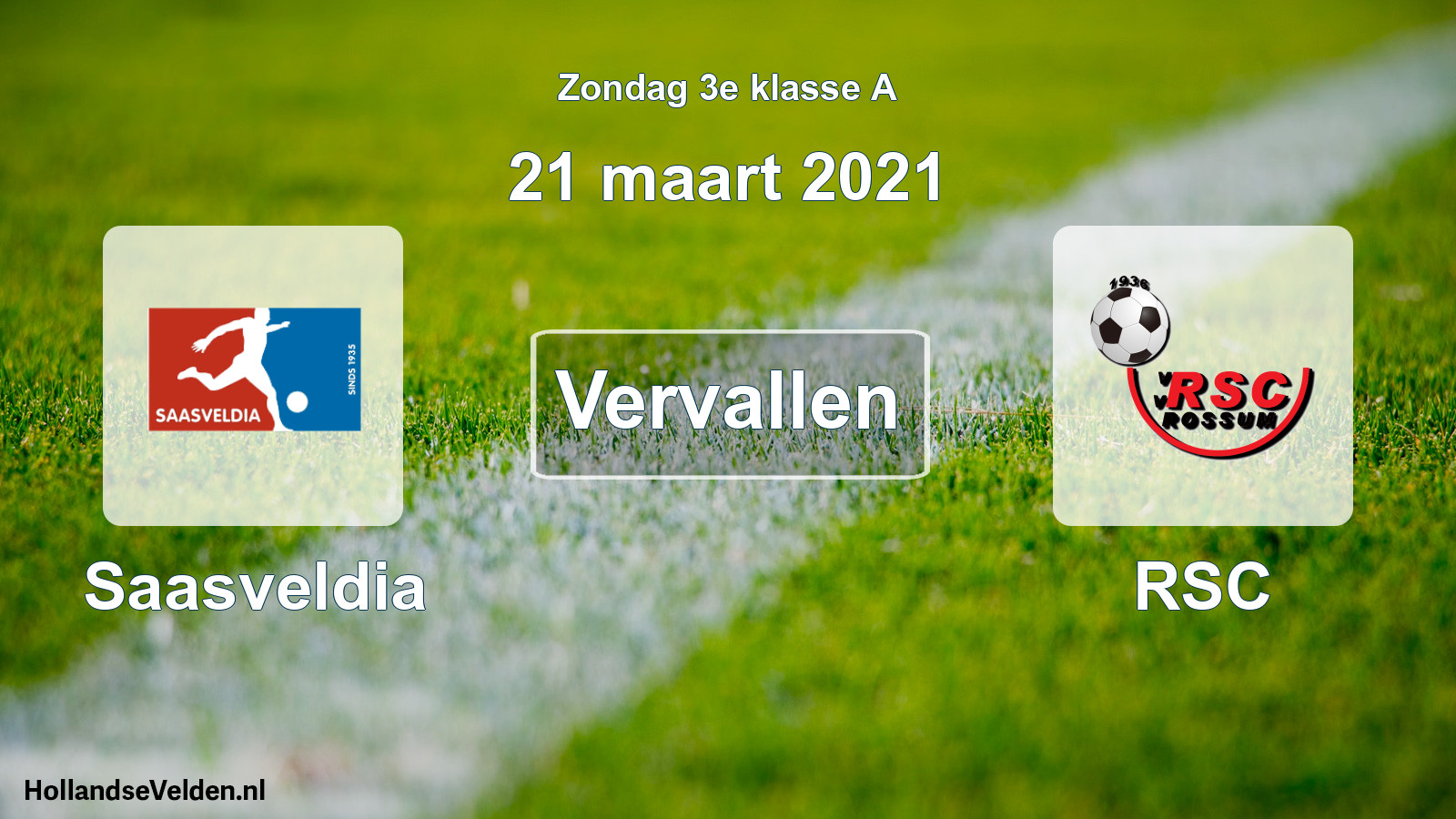 Scheduled Match: Saasveldia - RSC (21 March 2021)