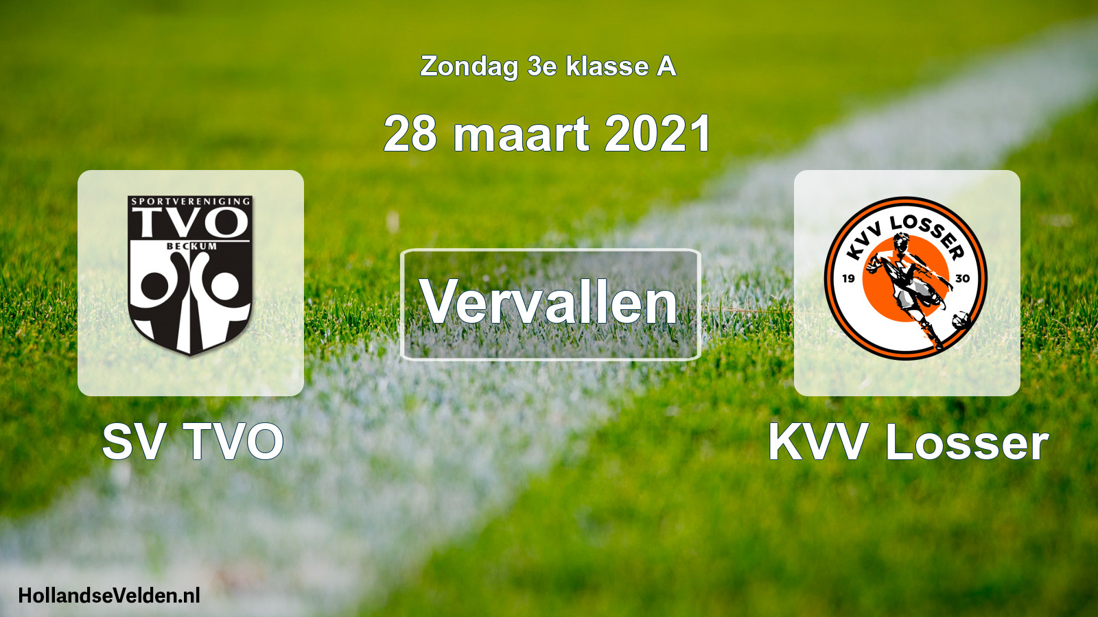 Scheduled Match: SV TVO - KVV Losser (28 March 2021)