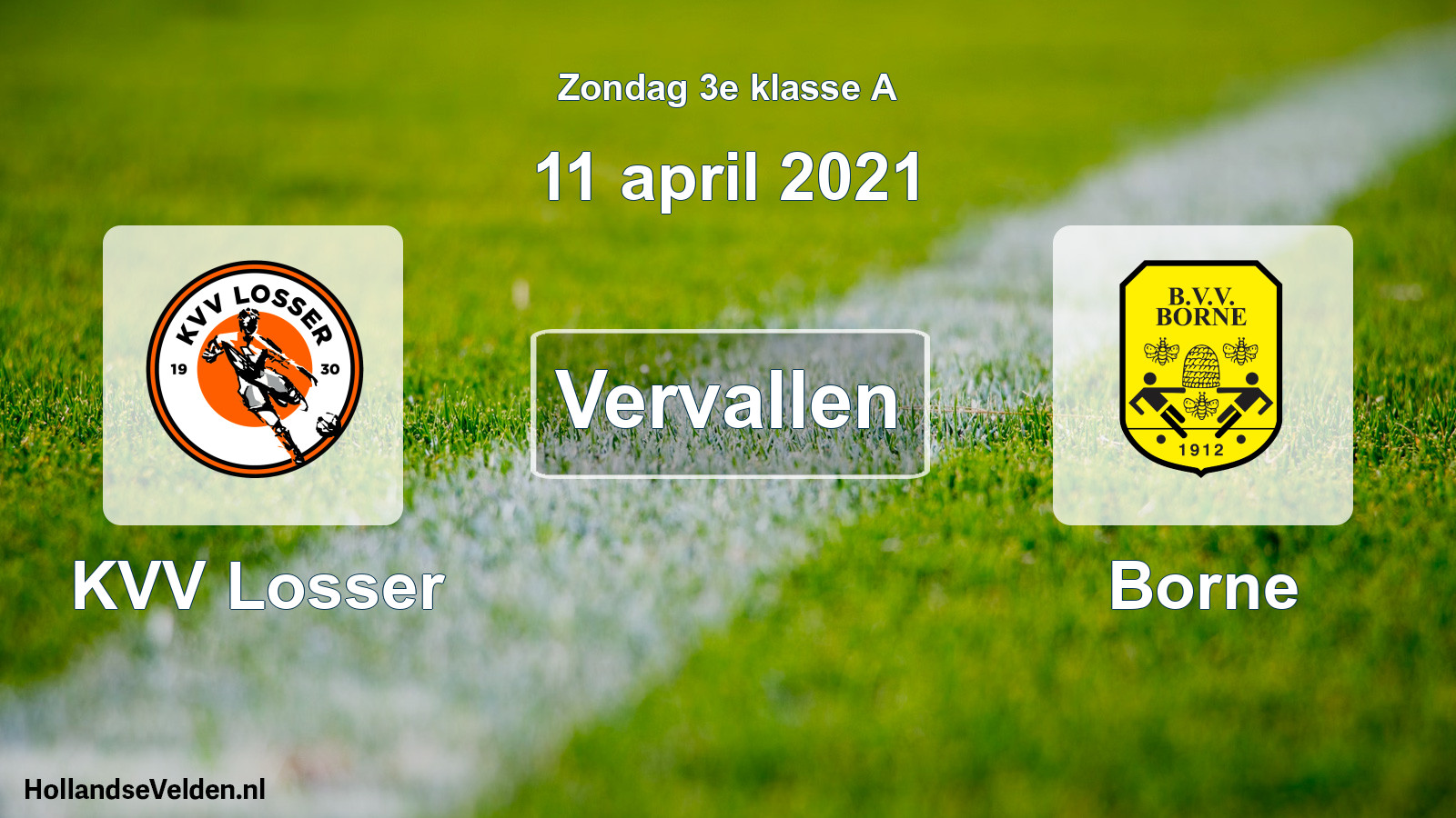 Scheduled Match: KVV Losser - Borne (11 April 2021)