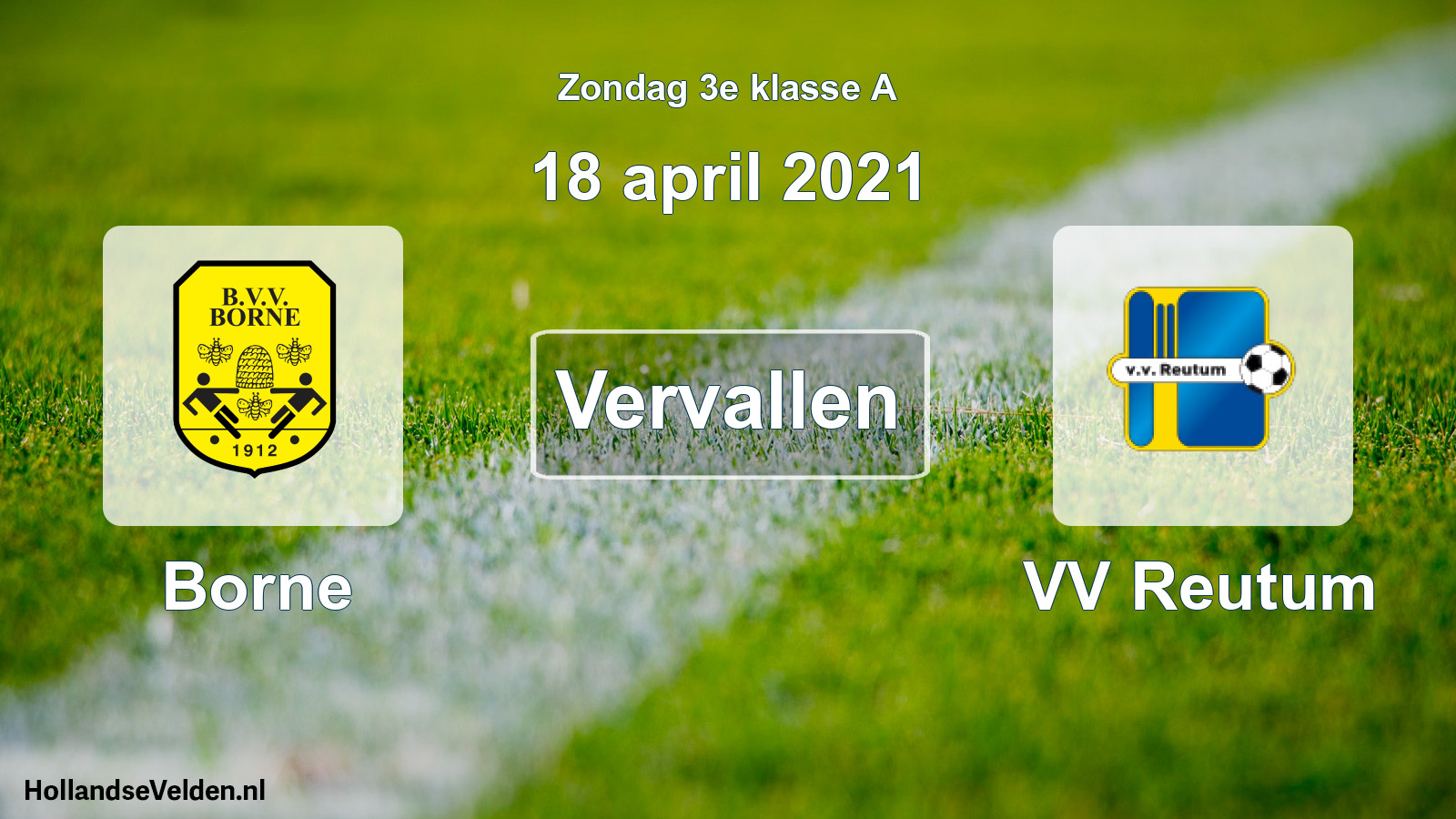 Scheduled Match: Borne - VV Reutum (18 April 2021)