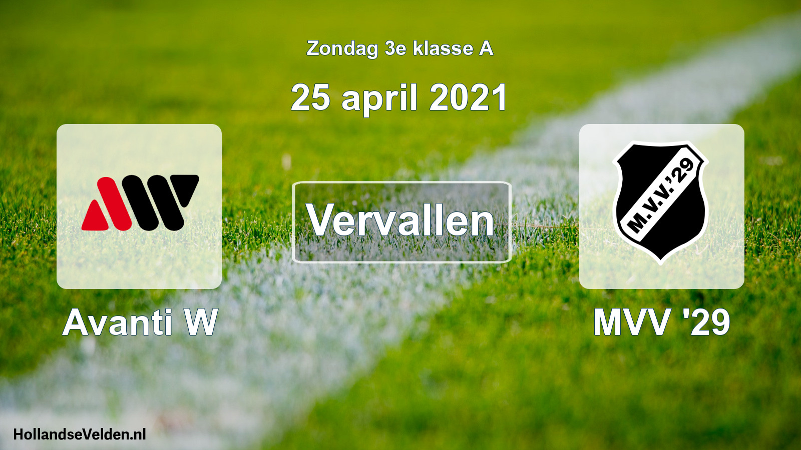 Scheduled Match: Avanti W - MVV '29 (25 April 2021)