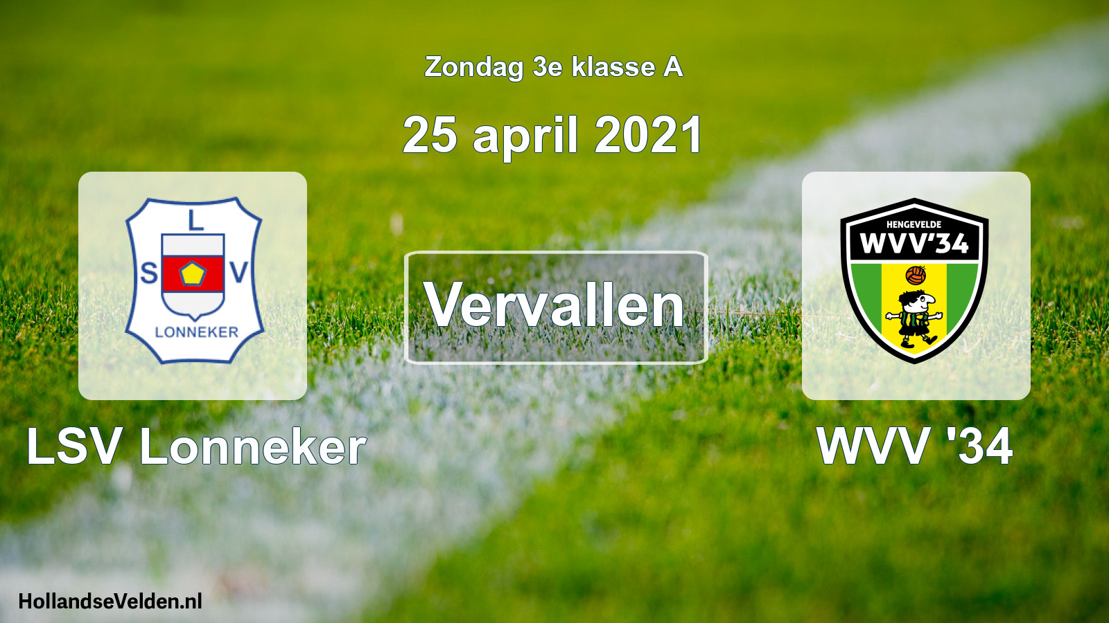 Scheduled Match: LSV Lonneker - WVV '34 (25 April 2021)