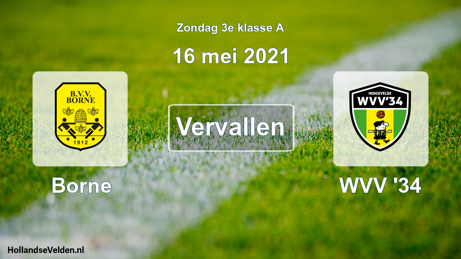 Scheduled Match: Borne - WVV '34 (16 May 2021)